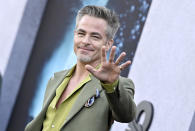 <p>A dapper <a href="https://people.com/tag/chris-pine/" rel="nofollow noopener" target="_blank" data-ylk="slk:Chris Pine;elm:context_link;itc:0;sec:content-canvas" class="link ">Chris Pine</a> poses at the premiere of <em>Dungeons and Dragons: Honor Among Thieves</em> at Regency Village Theatre in L.A. on March 26. </p>