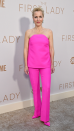 <p> Anderson turned heads in an all-pink ensemble at the premiere for The First Lady in Los Angeles in 2022 in the colour of the year, Valentino pink. The actress wowed in a Barbiecore-worthy fuchsia Valentino set - which comprised of a strapless top and tailored slim-fit trousers - which she finished off with a pair of matching heels and drop-down blue earrings. </p>