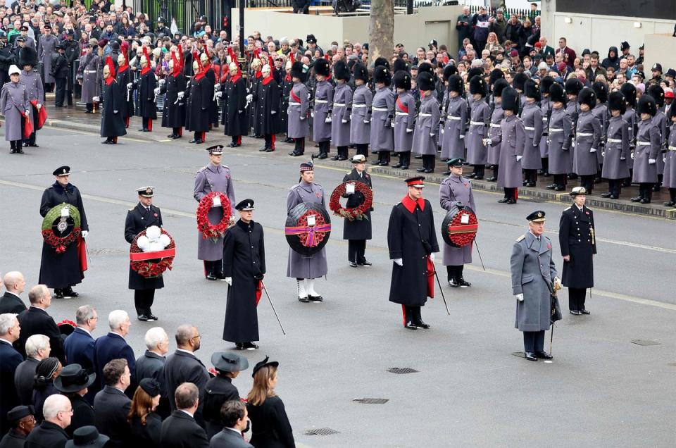 Prince Edward, Prince William, King Charles and Princess Anne attend the National Service of Remembrance (AFP/Getty)
