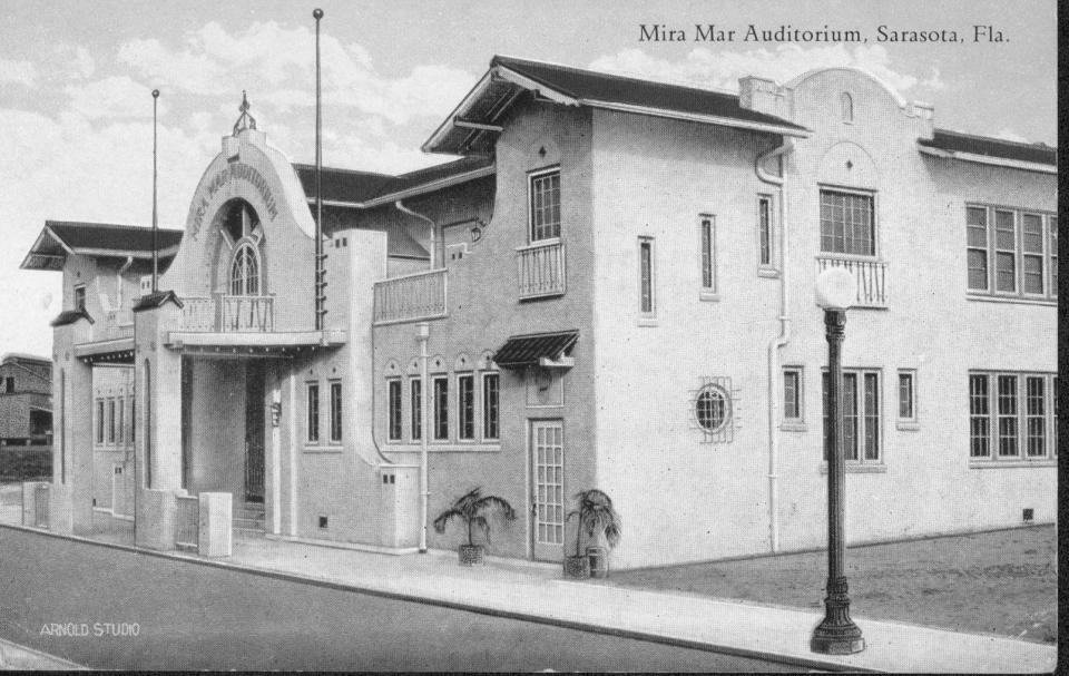 Part of the McAnsh development, the Mira Mar Auditorium was across the street from the apartments and hotel on McAnsh and Palm Ave.