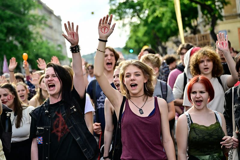 Protest against Hungarian government's 'Status Law' in Budapest