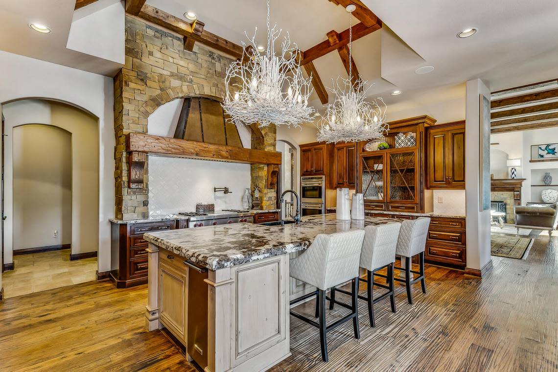 A look at the kitchen inside the home located at 1906 Clear Creek St. The home is in the Andover School District and listed for $2,150,000 on Zillow.