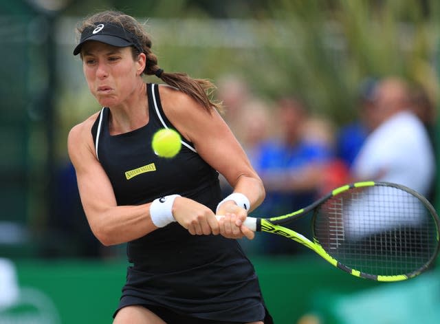 Johanna Konta in action at Nottingham Tennis Centre