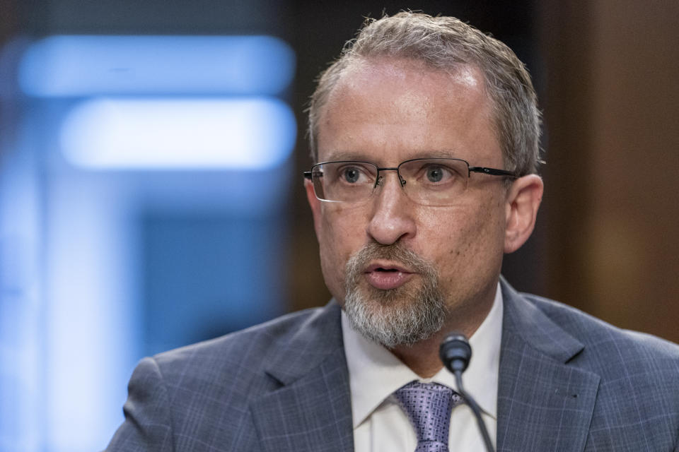 CORRECTS SPELLING FROM PETER TO PEITER - Twitter whistleblower Peiter Zatko testifies to a Senate Judiciary hearing examining data security at risk, Tuesday, Sept. 13, 2022, in Washington. (AP Photo/Jacquelyn Martin)