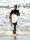 <p>Liam Hemsworth was spotted surfing with his brothers Liam and Luke Hemsworth in Byron Bay, Australia.</p>