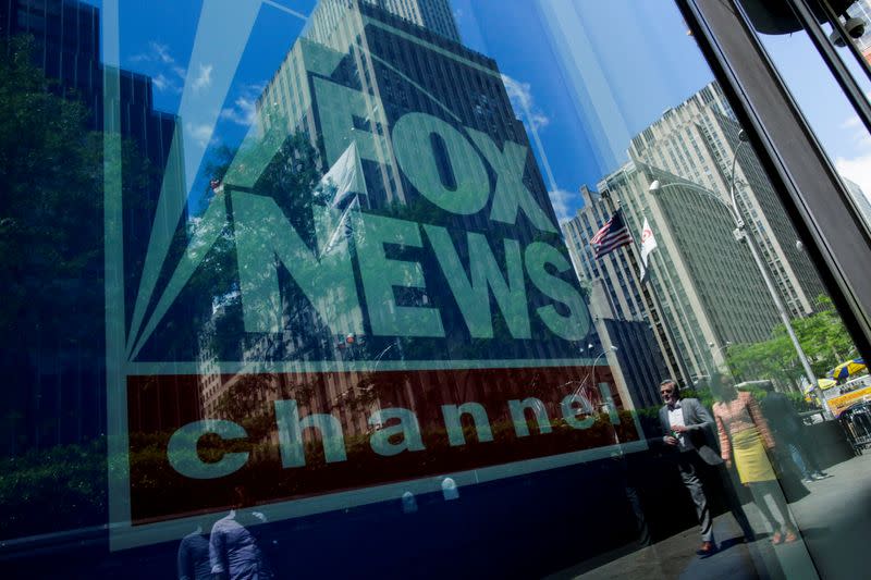 FILE PHOTO: A Fox News channel sign is seen at the News Corporation building in the Manhattan borough of New York City, New York