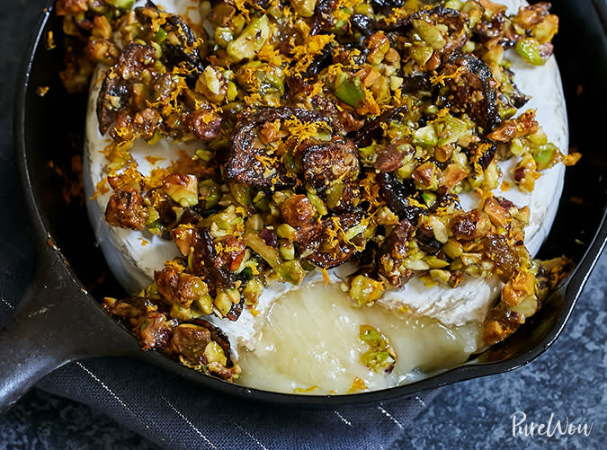 Baked Brie with Figs, Pistachio and Orange