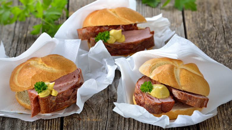 Leberkässemmel sandwiches 