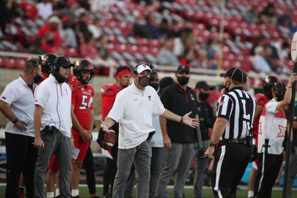 Texas Tech football head coach Matt Wells