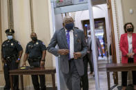 House Majority Whip James Clyburn, D-S.C., leaves the chamber during debate on a bill to avert a government shutdown and suspend the debt limit, at the Capitol in Washington, Tuesday evening, Sept. 21, 2021. (AP Photo/J. Scott Applewhite)