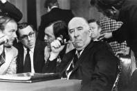 <p>Former Attorney General John N. Mitchell listens to a question during his appearance before the Senate Watergate Committee in Washington, D.C., Tuesday, July 11, 1973. (Photo: AP) </p>