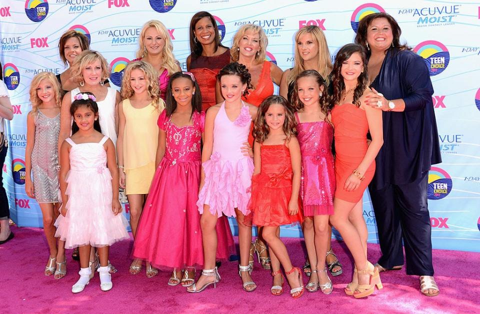 The stars of "Dance Moms" arrive at the 2012 Teen Choice Awards at Gibson Amphitheatre on July 22, 2012, in Universal City, California.