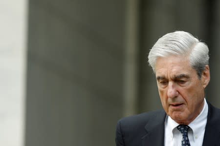 Former Special Counsel Robert Mueller departs from the U.S. Capitol following his testimonies before the House of Representatives, on Capitol Hill in Washington