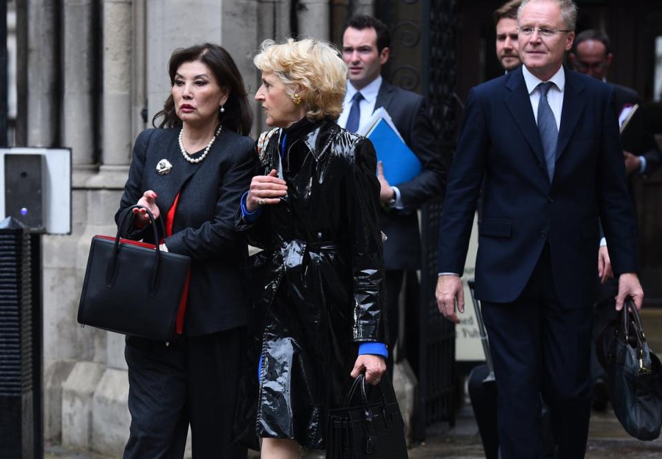 Lady Hiroko Barclay (left) leaves the High Court in London (PA Archive)