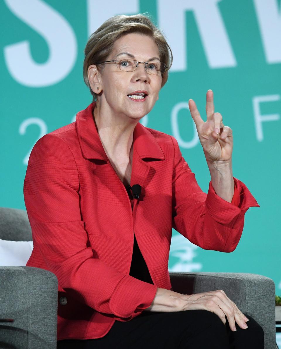 Democratic presidential candidate and U.S. Sen. Elizabeth Warren (D-MA) speaks during the 2020 Public Service Forum hosted by the American Federation of State, County and Municipal Employees (AFSCME) at UNLV on August 3, 2019 in Las Vegas, Nevada.
