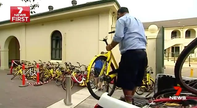 Several bikes were picked up from locations around Sydney on Monday. Source: 7 News