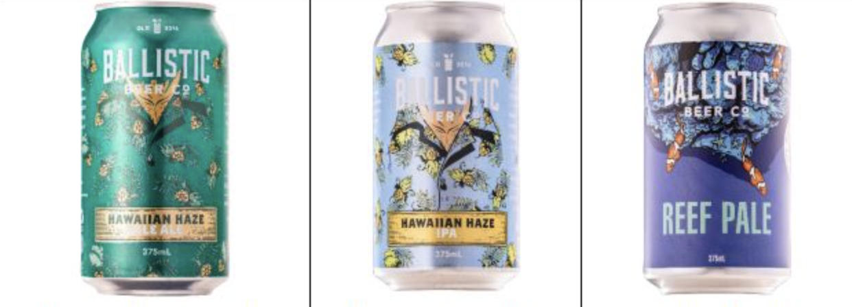 Pictured are the beers being recalled by Ballistic Beer Co