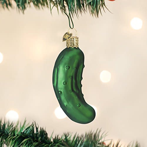 1) Glass Blown Pickle Ornament