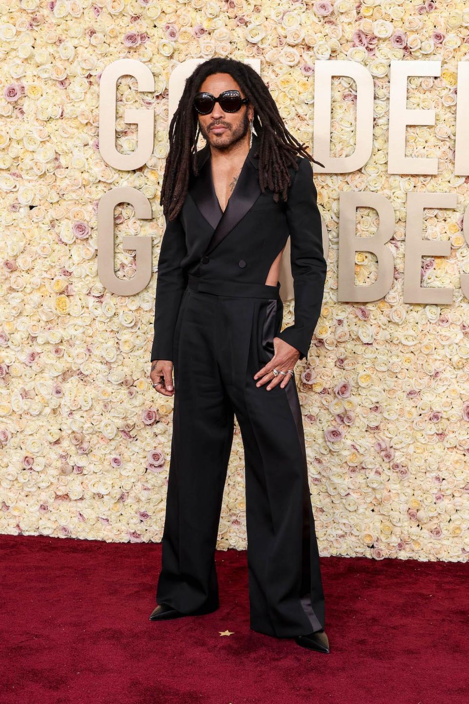 Lenny Kravitz attends the 2024 Golden Globes.