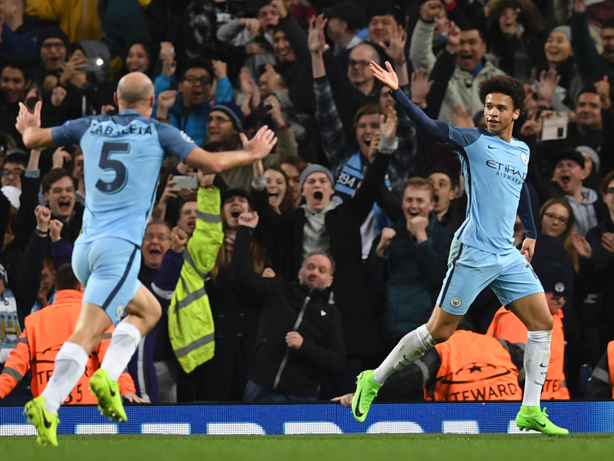 Leroy Sane scored Manchester City's fifth and final goal of an incredible game: Getty