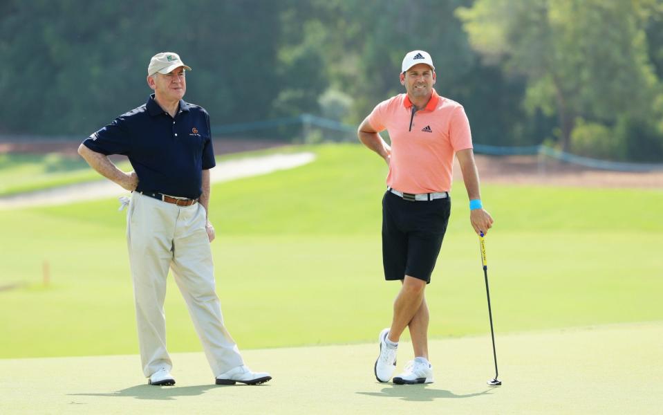 Sergio Garcia (right) with Peter Dawson (left), former chief executive of the R&A - Getty Images Europe