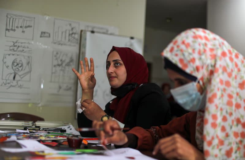 Women with hearing loss in Gaza make animations to raise awareness