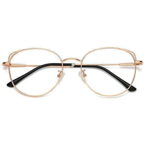 7) Cat Eye Blue Light Blocking Glasses Hipster Metal Frame