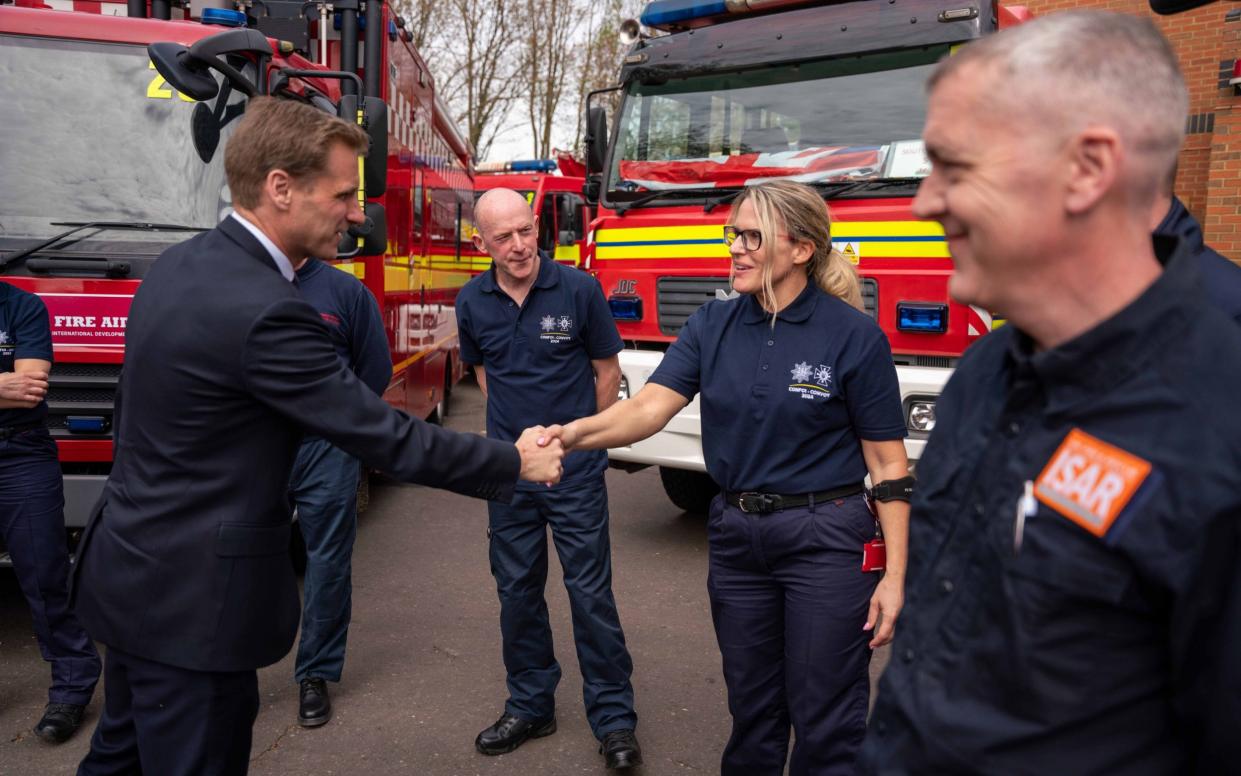 The police and fire minister met volunteers who are part of the convoy heading to Ukraine