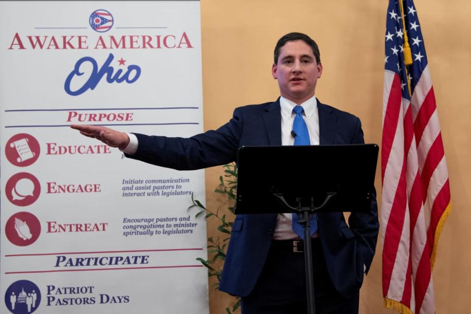 <div class="inline-image__caption"><p>Josh Mandel speaks during a debate in Columbus, Ohio, last month.</p></div> <div class="inline-image__credit">Gaelen Morse/Reuters</div>