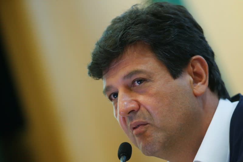 Brazil's Minister of Health Luiz Henrique Mandetta speaks during a news conference amid the coronavirus disease (COVID-19) outbreak in Brasilia