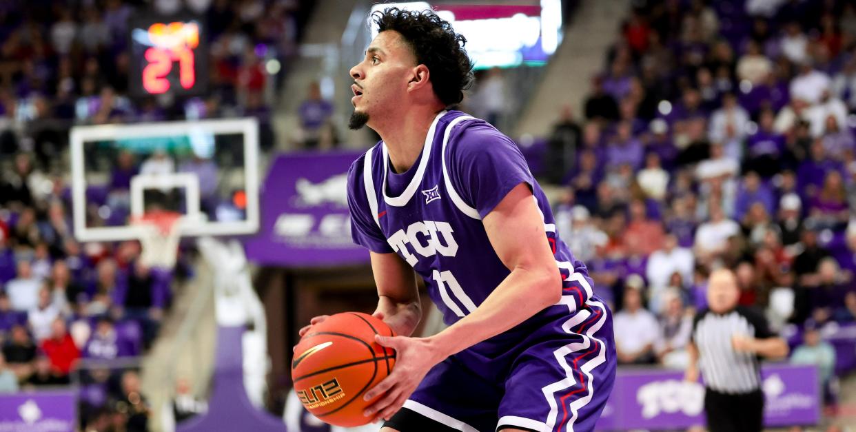 Trevian Tennyson had 17 points, including five 3-pointers when TCU last met Cincinnati. The Bearcats won 81-77 in overtime. The rematch is Saturday afternoon in Fort Worth.