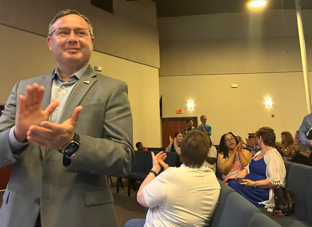 Eugene Vindman appears at a campaign event in June 2024 as he campaigns for the Democratic nomination in Virginia’s seventh congressional district.  (Facebook: Eugene Vindman)