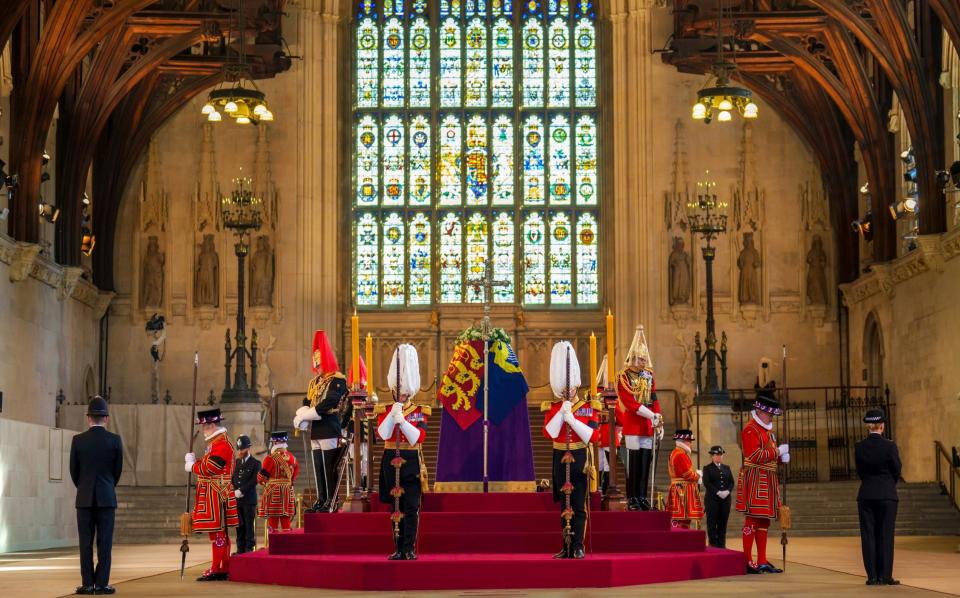 Queen Elizabeth II lies in state in Westminster Hall - Christopher Furlong/Getty Images