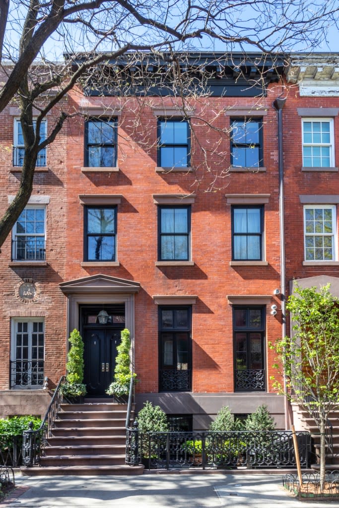 The West Village home’s charming red brick exterior. Jon Nissenbaum