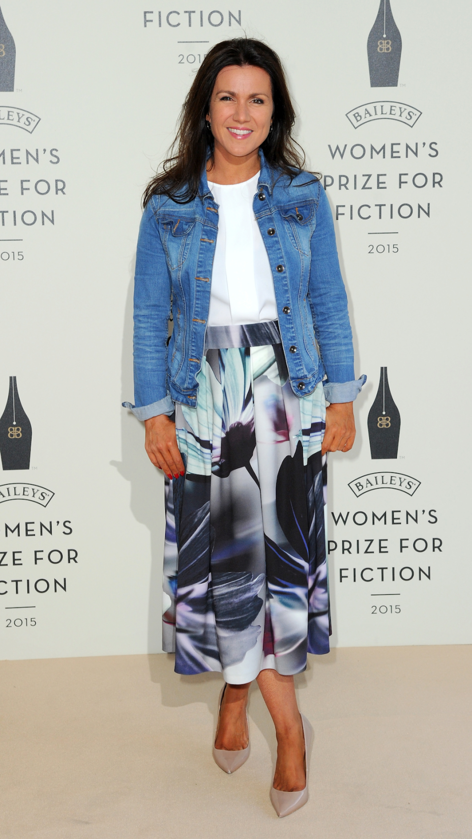 24. The denim jacket and midi skirt combo