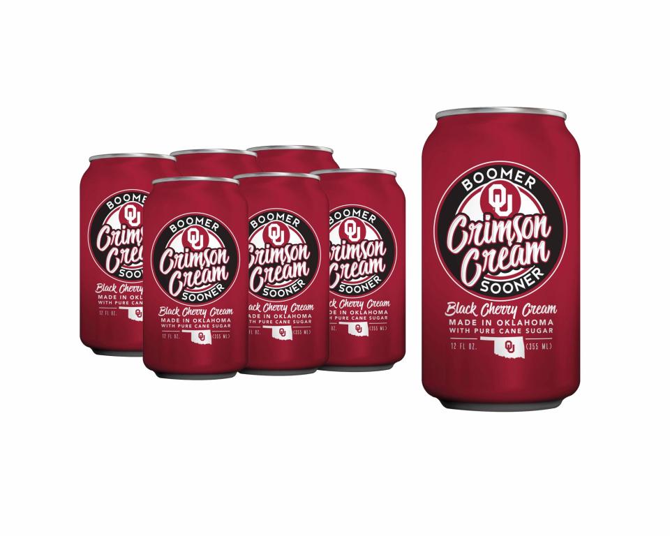 Okola-Homa Soda Co. makes a “Crimson Cream” black cherry cream soda for the University of Oklahoma.