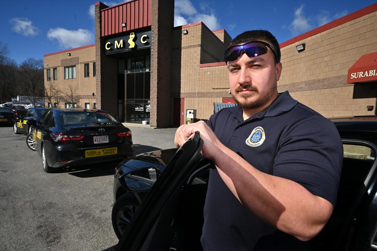 CMSC Driving School Road Test Examiner Justin Morrison of Shrewsbury.