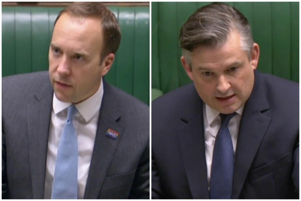 Matt Hancock and Jon Ashworth (Parliamentlive.tv)