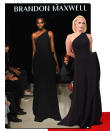 <p>Given that Gaga sat front row center at Maxwell’s debut show during New York Fashion Week, it is of little surprise that she was the first to wear his designs. She opted for this sleek one-shouldered gown for the Emmy Awards in September.<i> Photos: Getty Images</i></p>