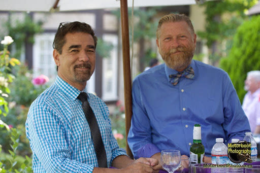 Jeff Wacha (right) and his husband, Garry Bowie, who was head of the nonprofit Being Alive, an L.A.-based HIV/AIDS social services organization, until he passed away from COVID-19 complications in April 2020.<span class="copyright">Courtesy Jeff Wacha—Motorboot Photography</span>