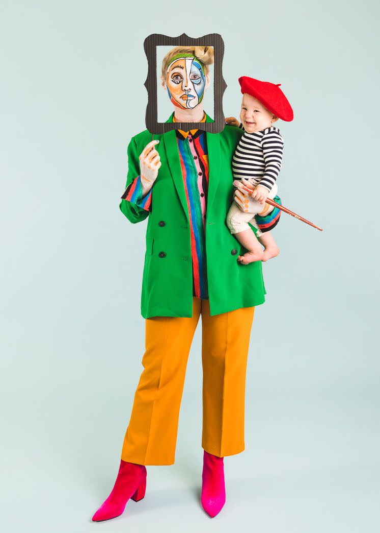 <p>Celebrate a vibrant life with your little <a href="https://thehousethatlarsbuilt.com/2018/10/picasso-and-painting-mommy-and-me-halloween-costume.html/" rel="nofollow noopener" target="_blank" data-ylk="slk:Picasso;elm:context_link;itc:0;sec:content-canvas" class="link ">Picasso</a> this Halloween.<br></p>