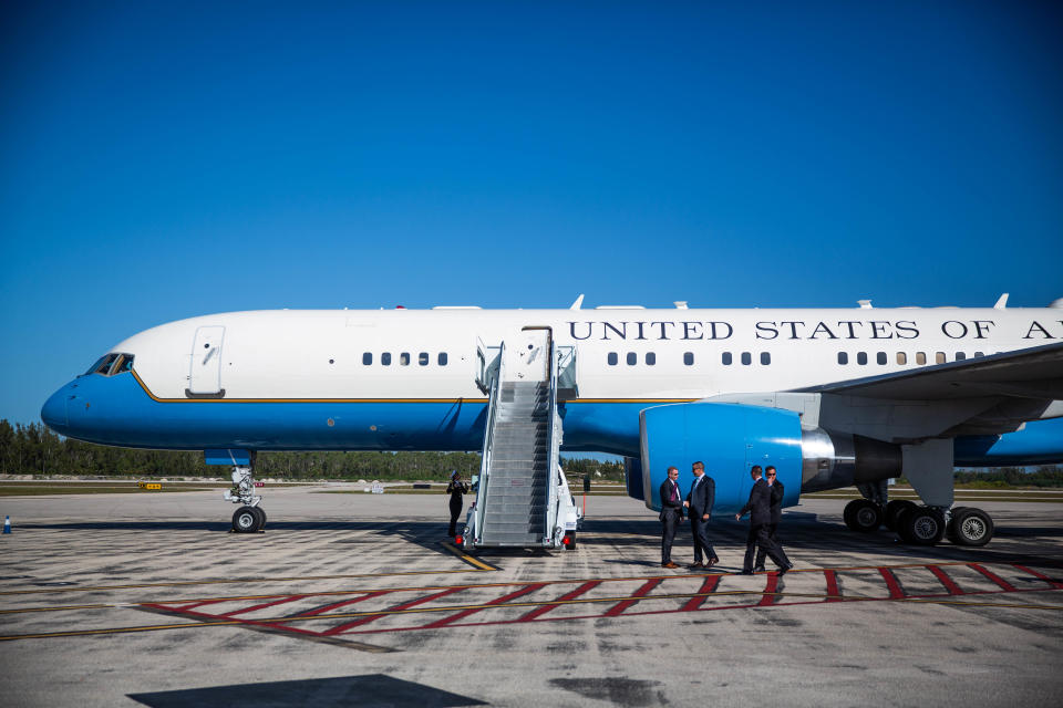  Air Force 2 lands at Naples Municipal Airport on March 28, 2019. 