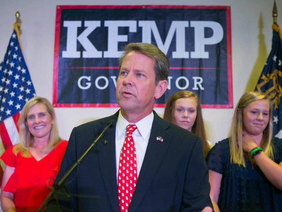 Secretary of State Brian Kemp campaigns in Georgia (Jessica McGowan/Getty Images)