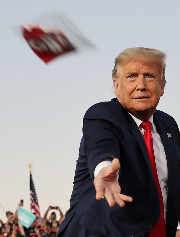 U.S. President Trump holds a campaign rally at Orlando Sanford International Airport in Sanford, Florida