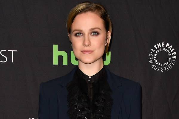 Evan Rachel Wood kept up her all-suit promise with a devilishly gorgeous midnight blue version at the “Westworld” PaleyFest panel