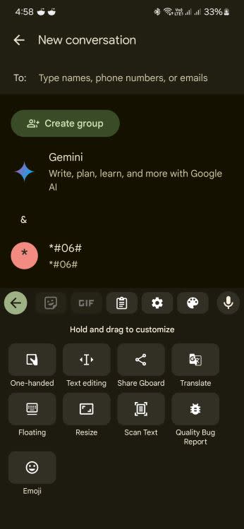 Gboard bug reporting shortcut