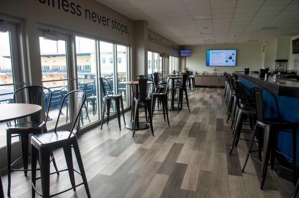 The Kloud 7 SkyBox at Shuckers Ballpark on Friday, May 10, 2024. The sky box, which was also renovated, is available for group rentals or regular seating and includes food and beverages.