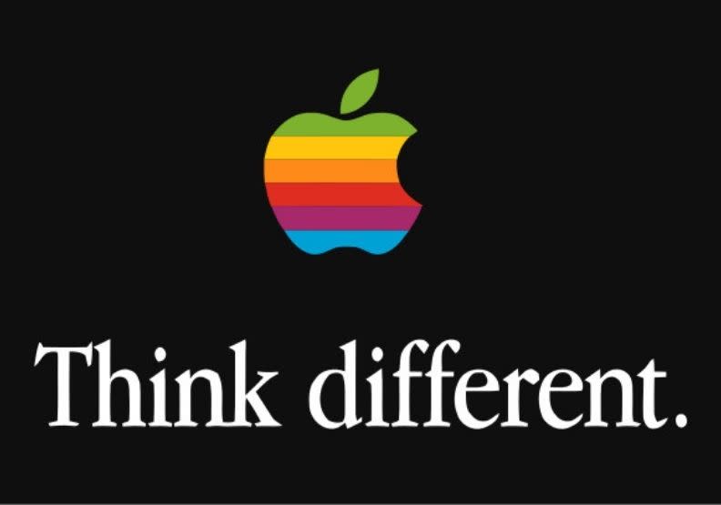 蘋果公司在1997年所推出「Think different」，廣告中致敬愛因斯坦、甘地、畢卡索、愛迪生等名人。取自wikipedia。