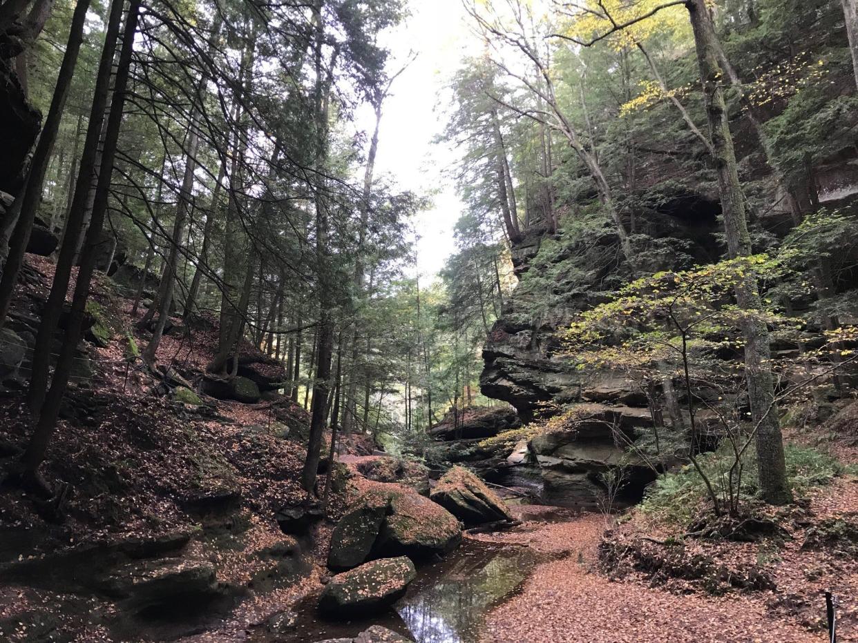 Hocking Hills State Park receives approximately 3 million visitors each year, according to Ohio Department of Natural Resources. Many visitors complain of crowded trails and limited parking.