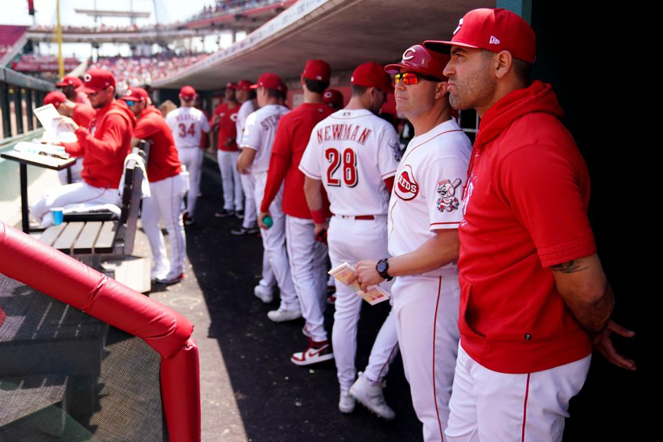 Cincinnati Reds first baseman Joey Votto has watched video, analyzed batting practice and given feedback to a number of his teammates.